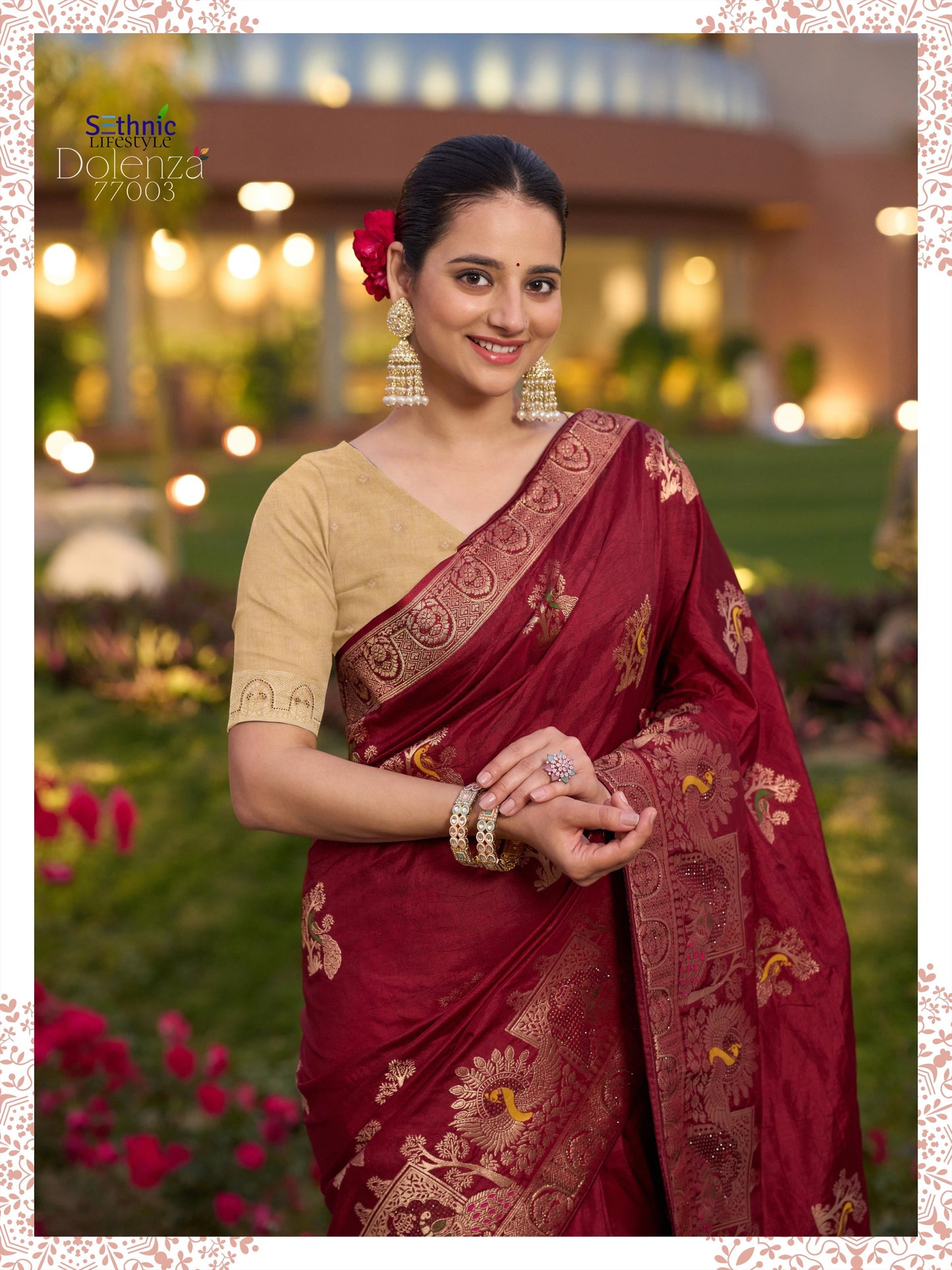 77003 Dolenza Sethnic Dola Silk Sarees