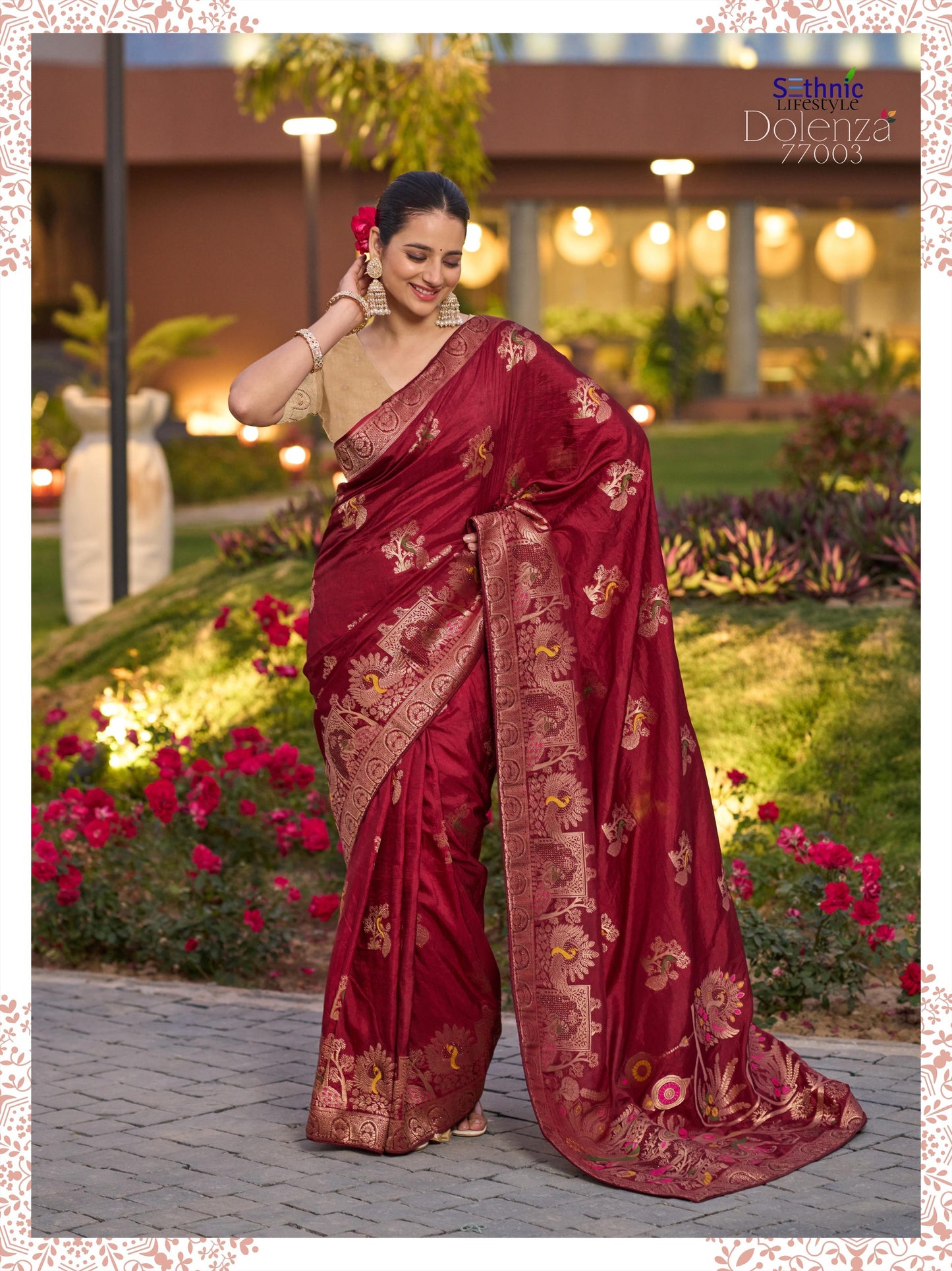 77003 Dolenza Sethnic Dola Silk Sarees