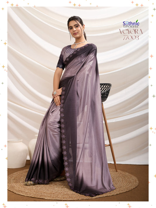 77003 Veyora Sethnic Dyed Crepe Sarees