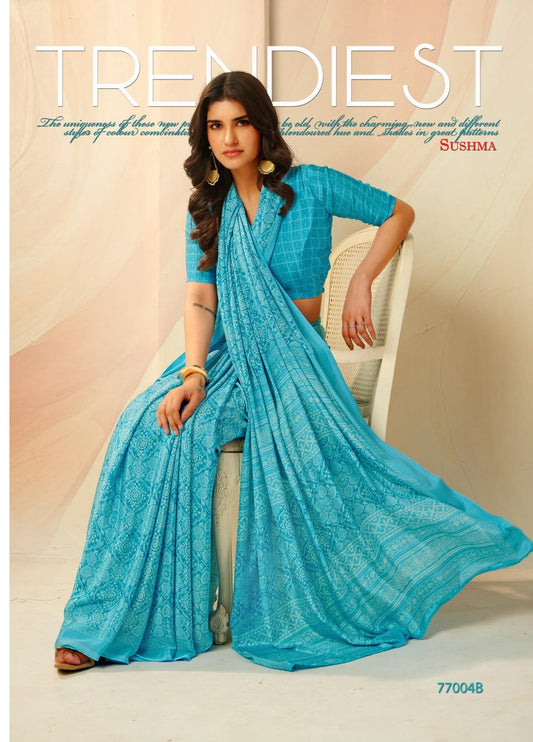 77004B Pristine Sushma Crape Sarees