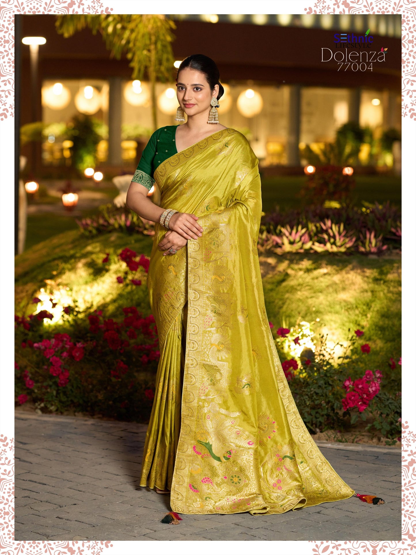 77004 Dolenza Sethnic Dola Silk Sarees