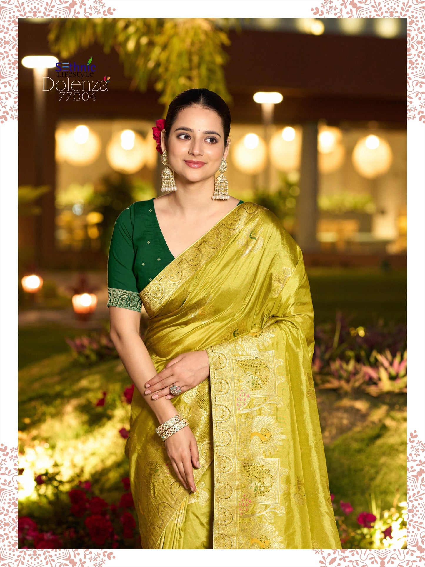 77004 Dolenza Sethnic Dola Silk Sarees