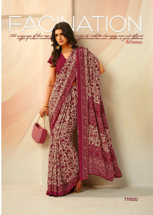 77005D Pristine Sushma Crape Sarees