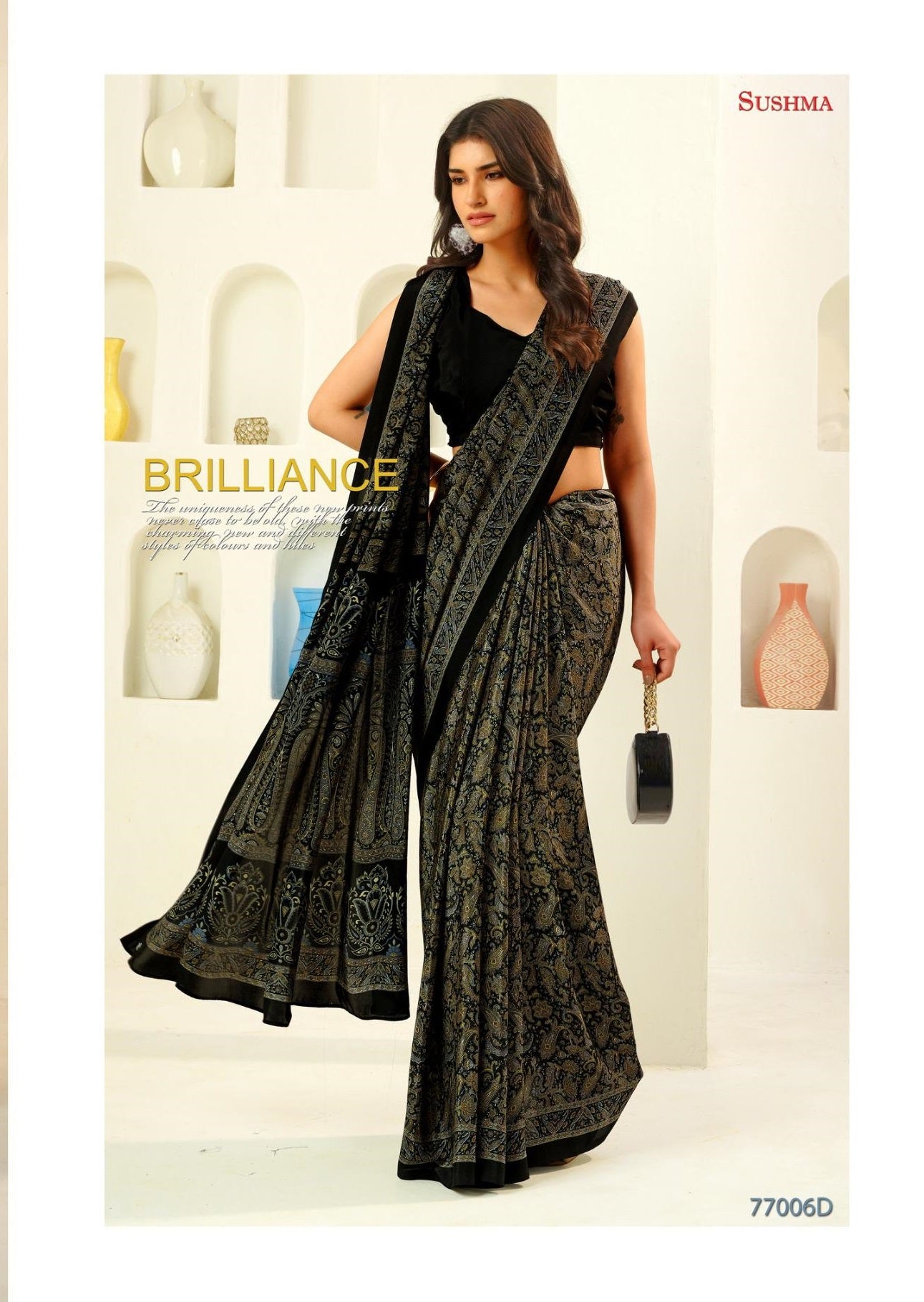 77006D Pristine Sushma Crape Sarees