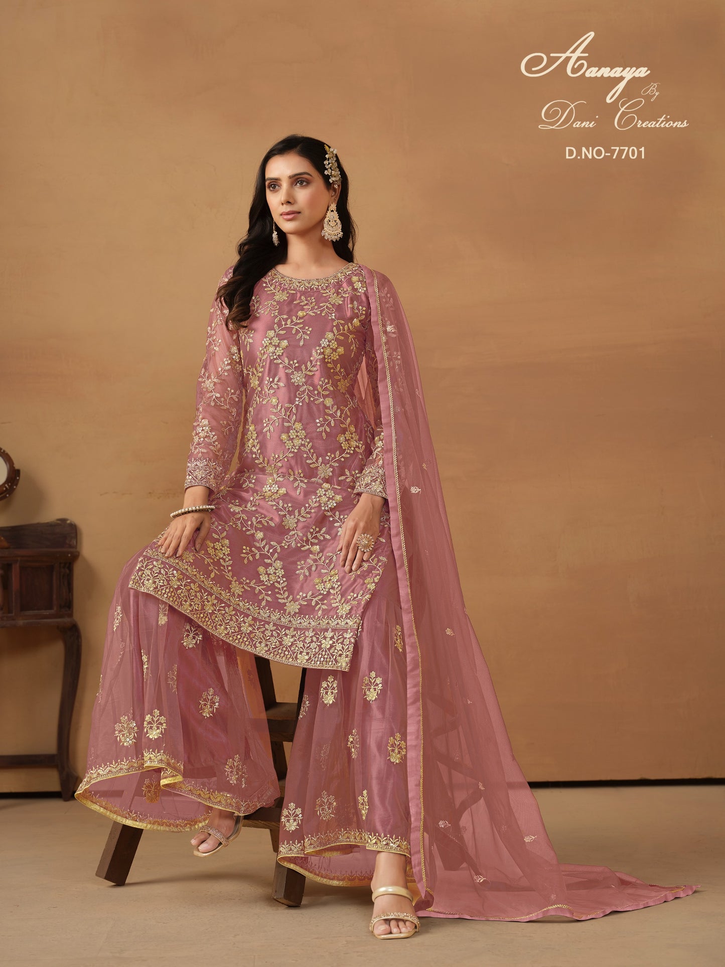 7701 Aanaya Vol 177 Dani Creation Net Unstitched Suits