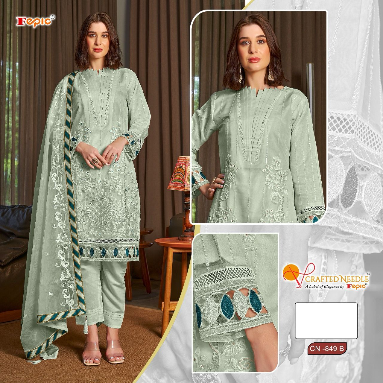 849B Fepic Crafted Needle Pakistani Readymade Suits