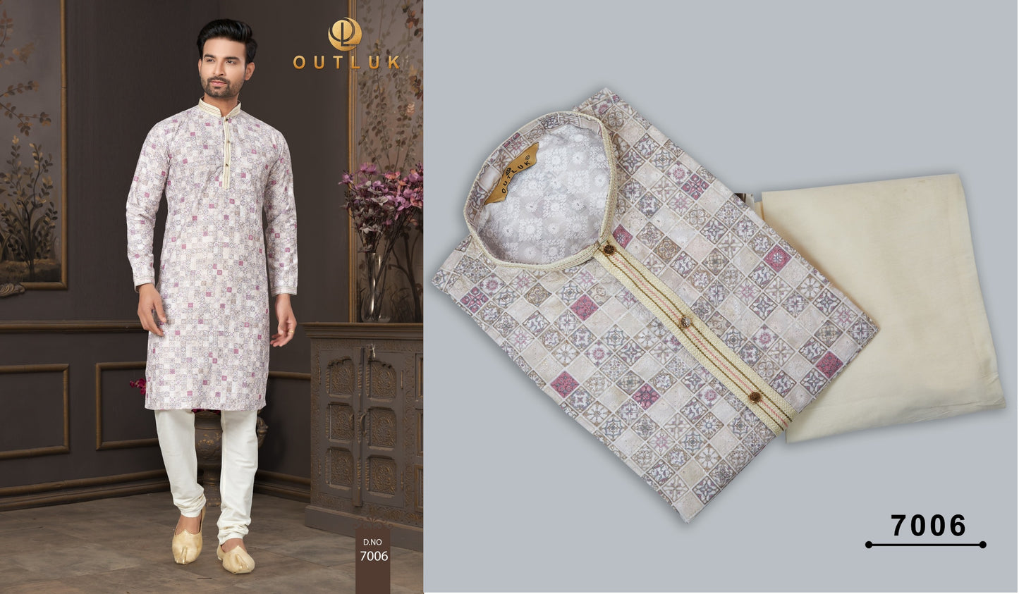 7006 Wedding Collection Vol 7 Outluk Mens Kurta Pyjama