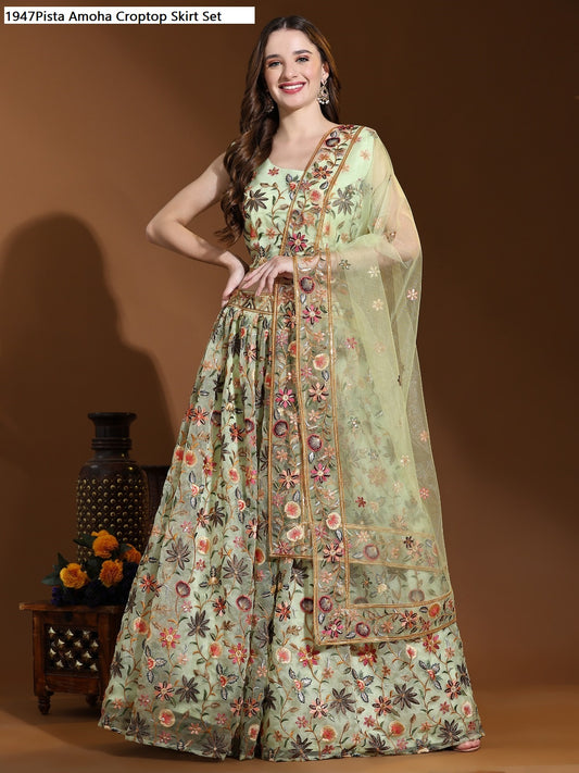 1947Pista Amoha Croptop Skirt Set