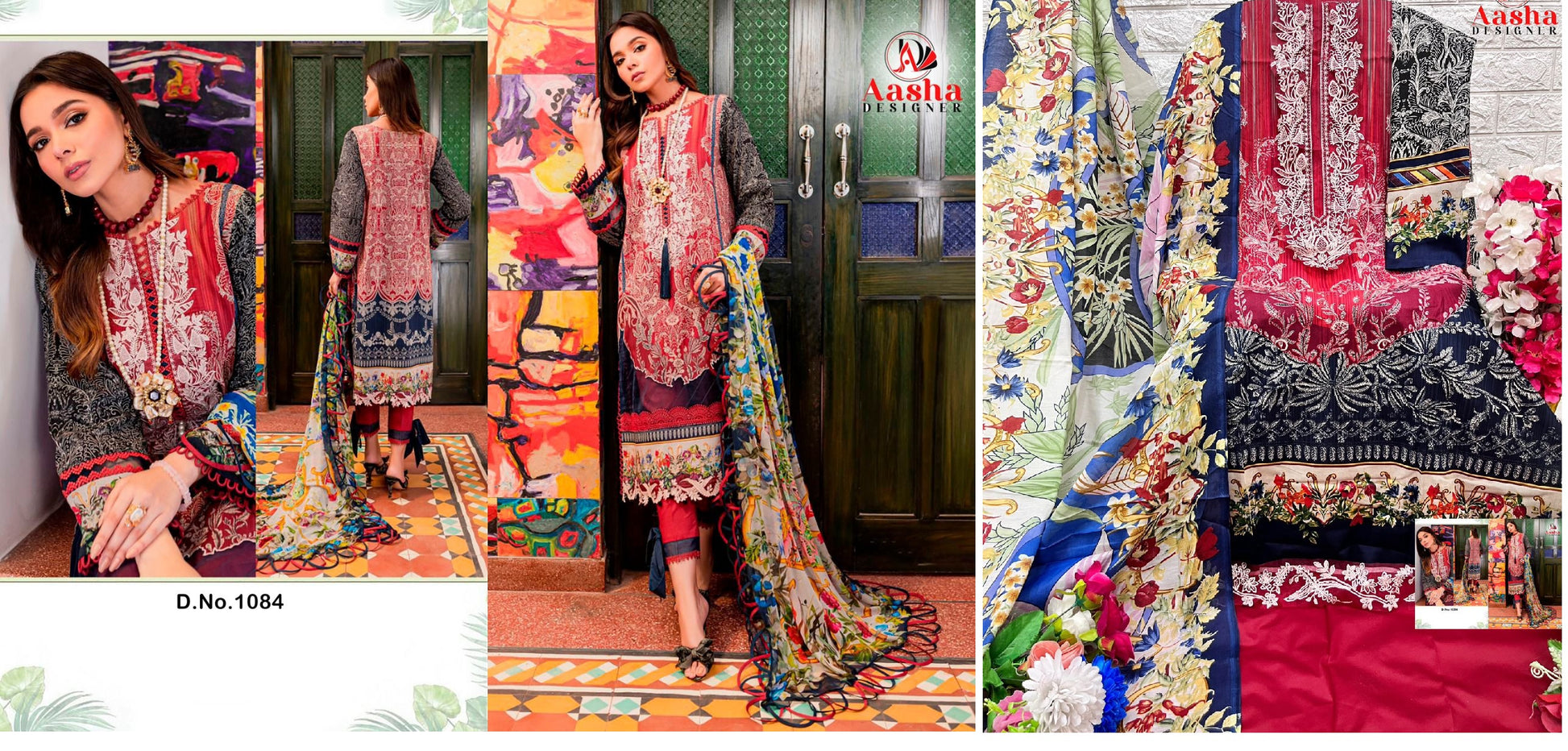 1084 Aasha Designer Pakistani Salwar Suits
