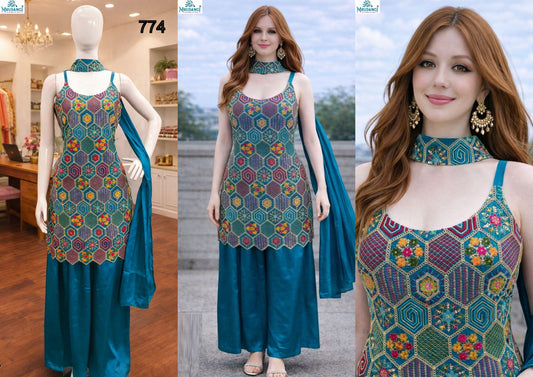 774 Tanvi Mrudangi Chinon Silk Readymade Suits