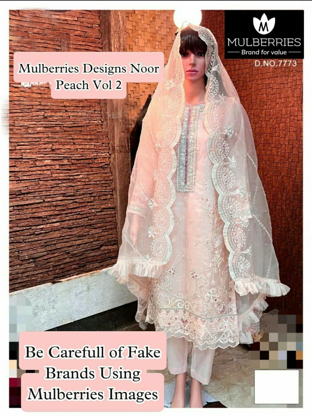 7773 Mulberries Pure Organza Pakistani Salwar Suits