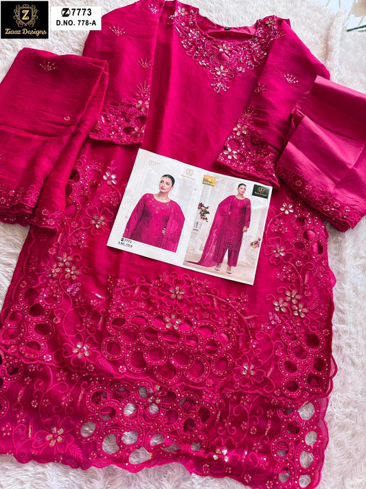 778A Ziaaz Designs Cutwork Pakistani Salwar Suits