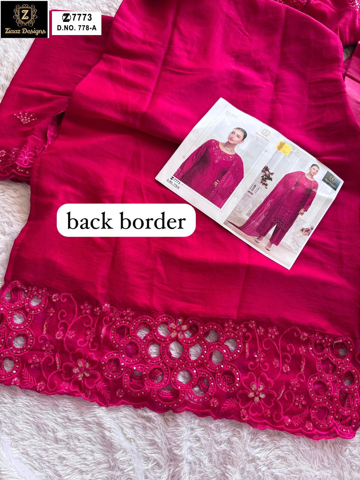 778A Ziaaz Designs Cutwork Pakistani Salwar Suits