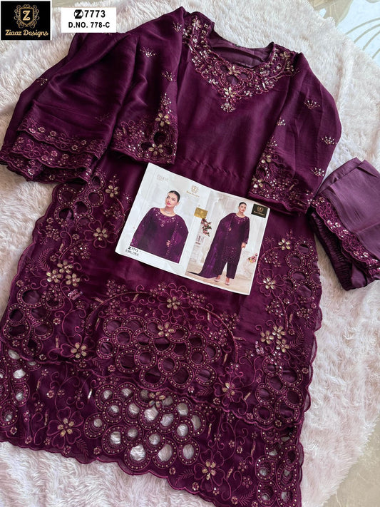 778C Ziaaz Designs Cutwork Pakistani Salwar Suits