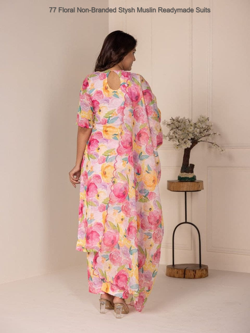 77 Floral Non-Branded Stysh Muslin Readymade Suits