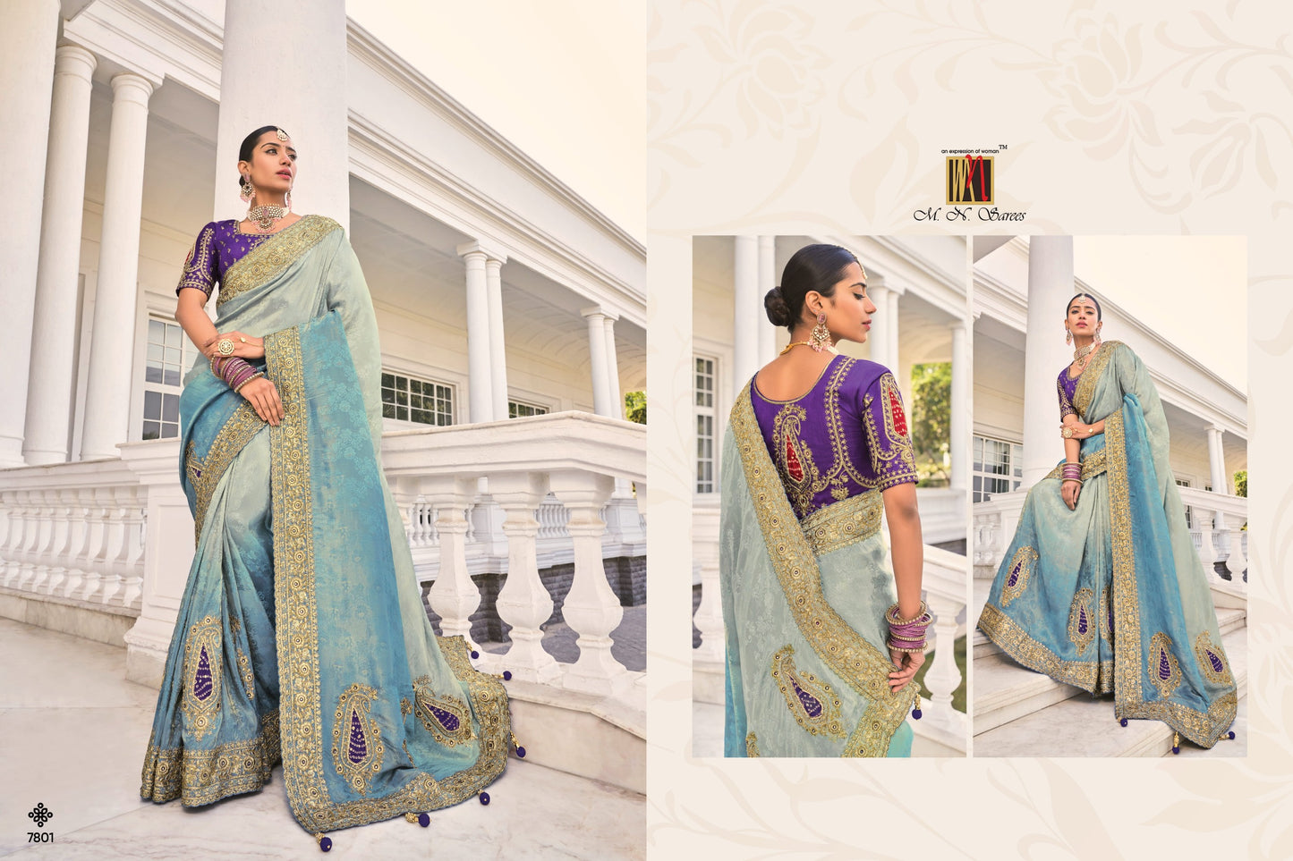 7801 Shahi Poshak Vol 3 Mn Crepe Jacquard Sarees