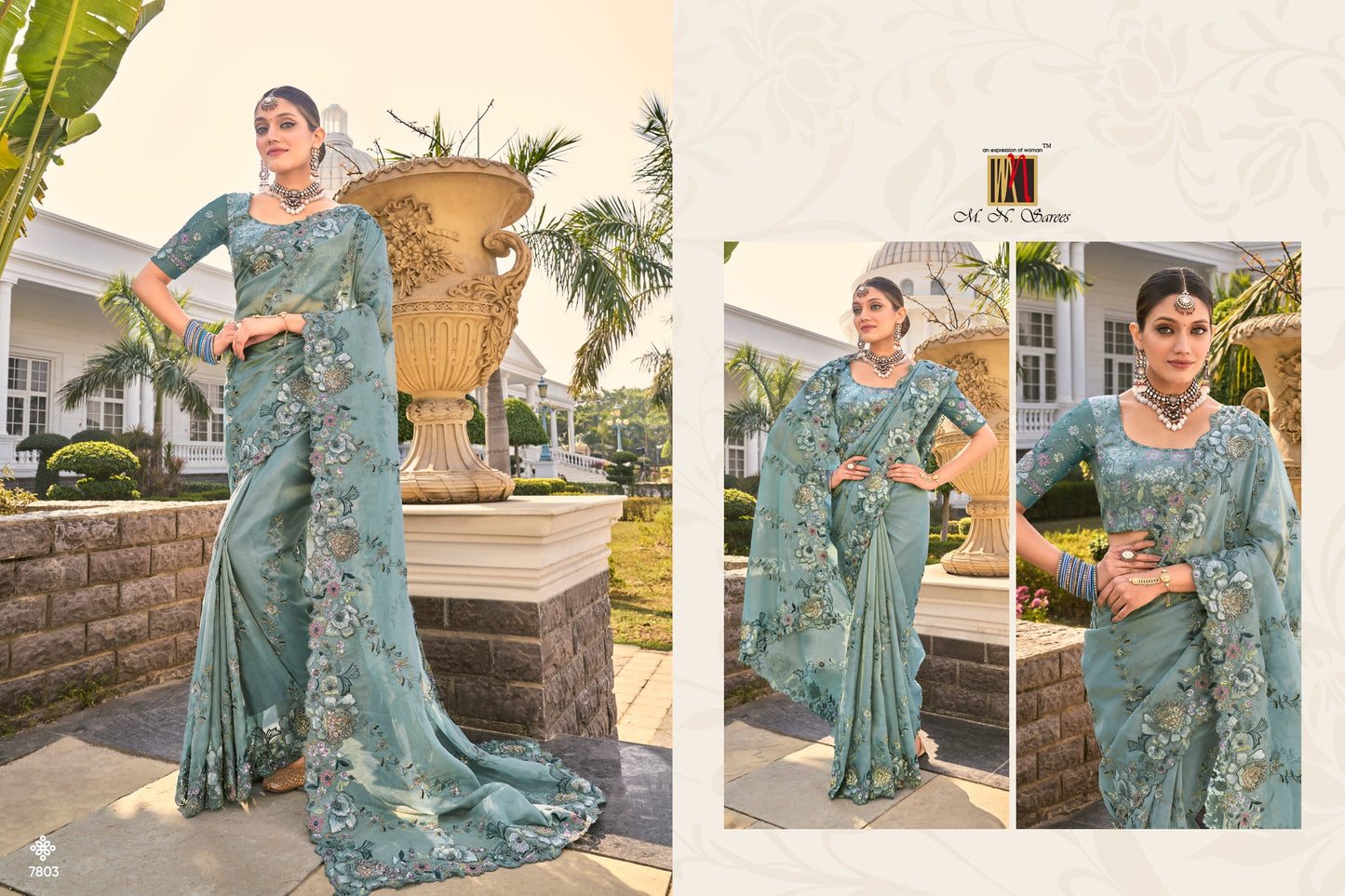 7803 Shahi Poshak Vol 3 Mn Organza Sarees
