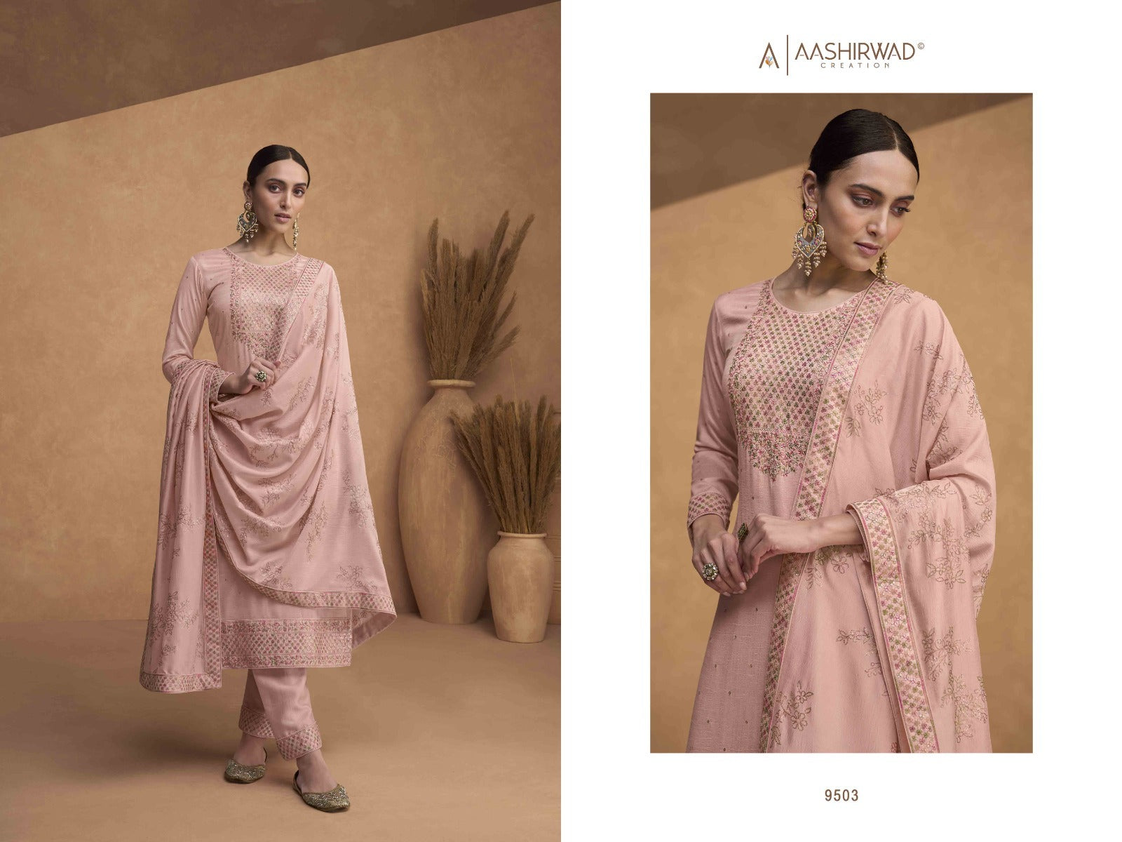 9503 Resham Aashirwad Creation Unstitched Suits