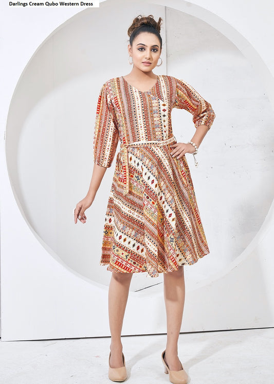 Darlings Cream Qubo Western Dress