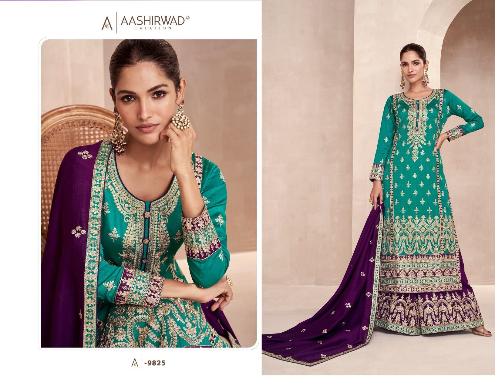 9825 Rayana Aashirwad Creation Readymade Suits