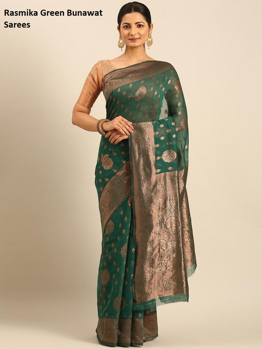 Rasmika Green Bunawat Sarees