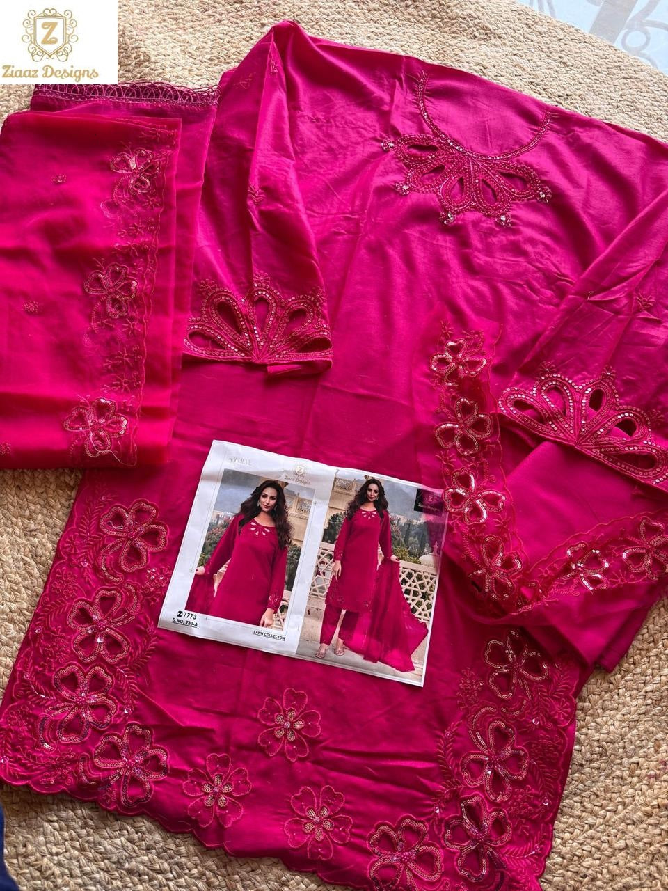 783-A Ziaaz Designs Cambric Pakistani Salwar Suits