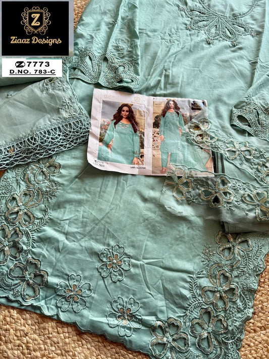 783C Ziaaz Designs Emroidery Pakistani Patch Suits