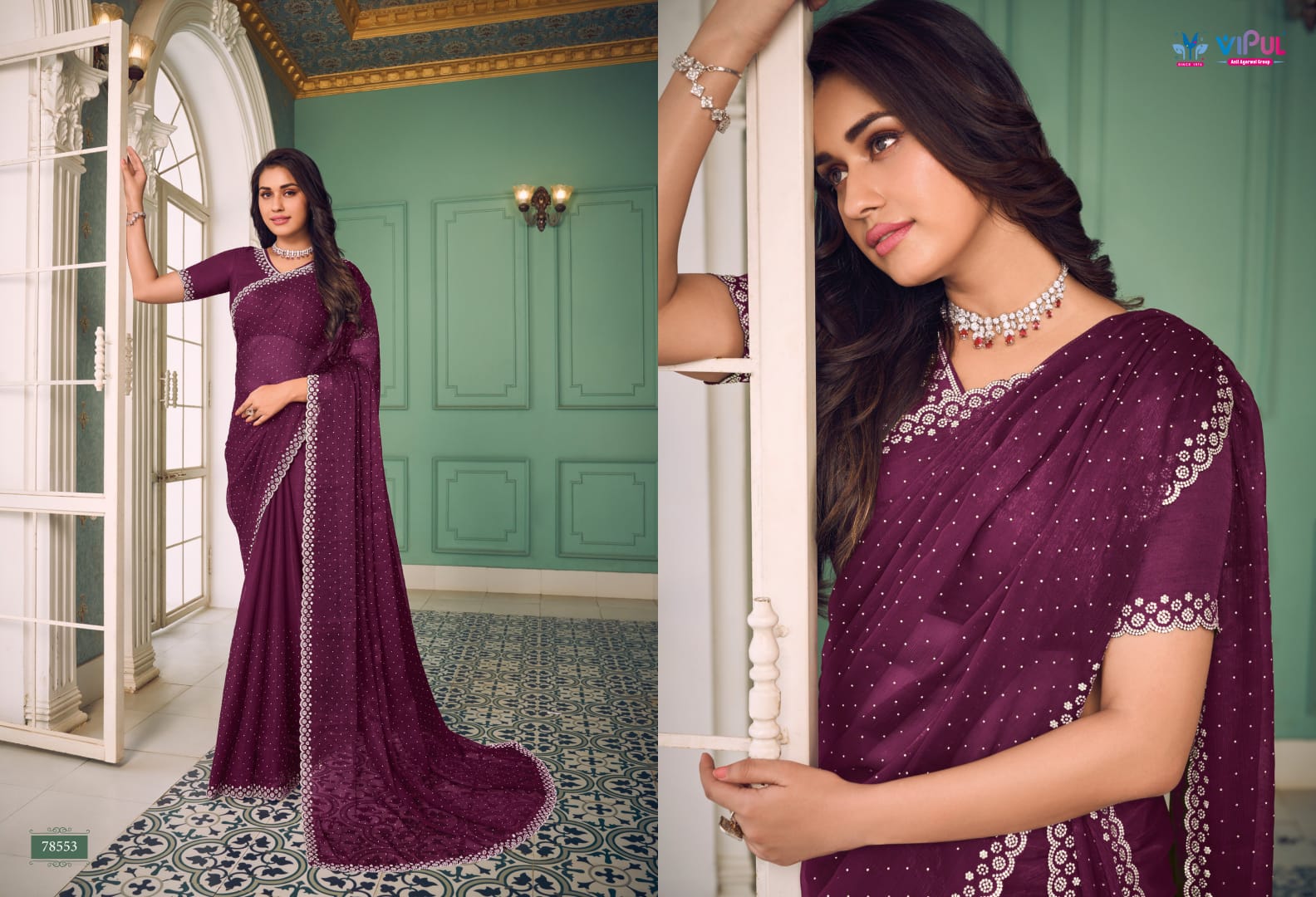 78553 Nazara Vipul Chiffon Sarees