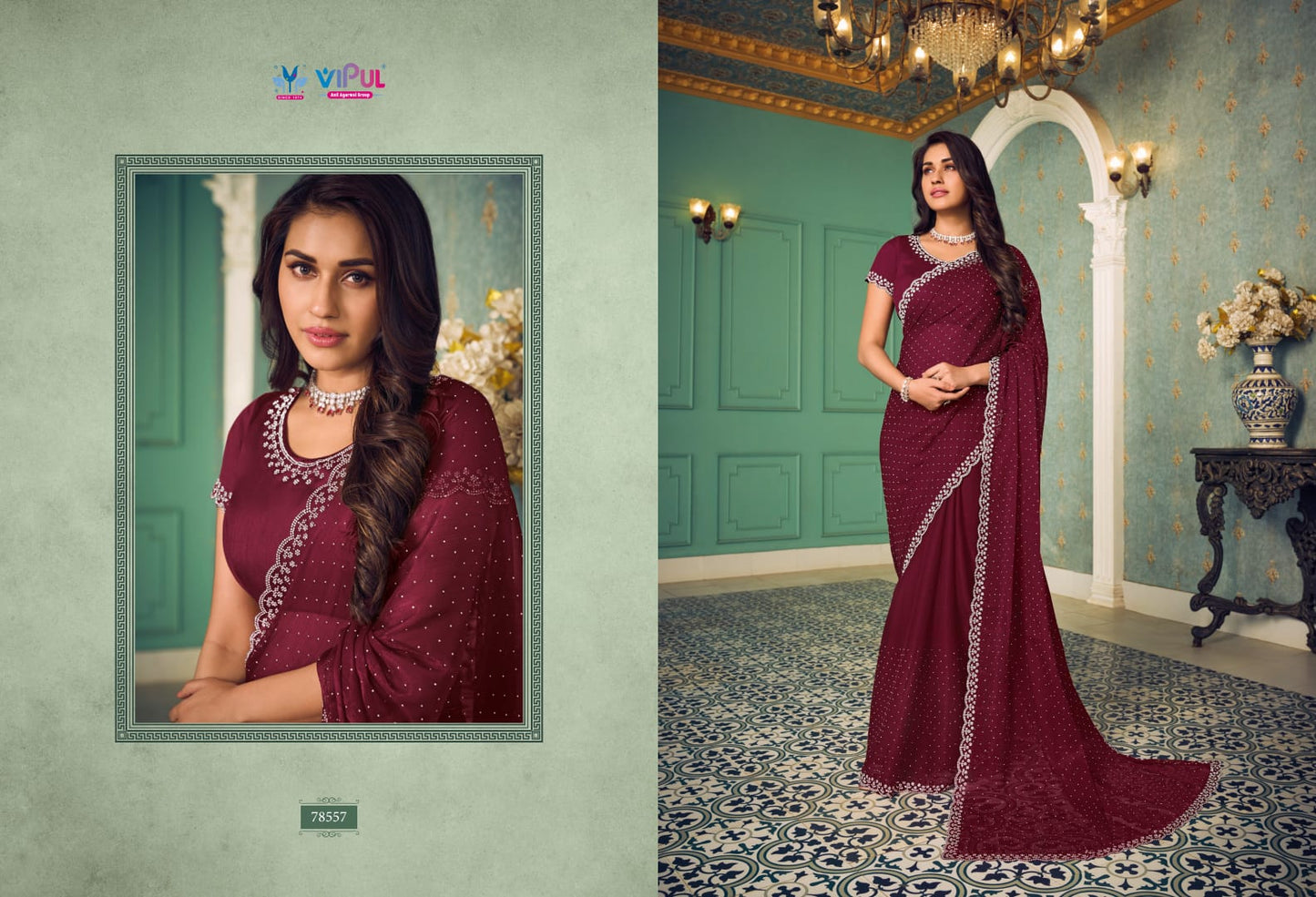 78557 Nazara Vipul Chiffon Sarees