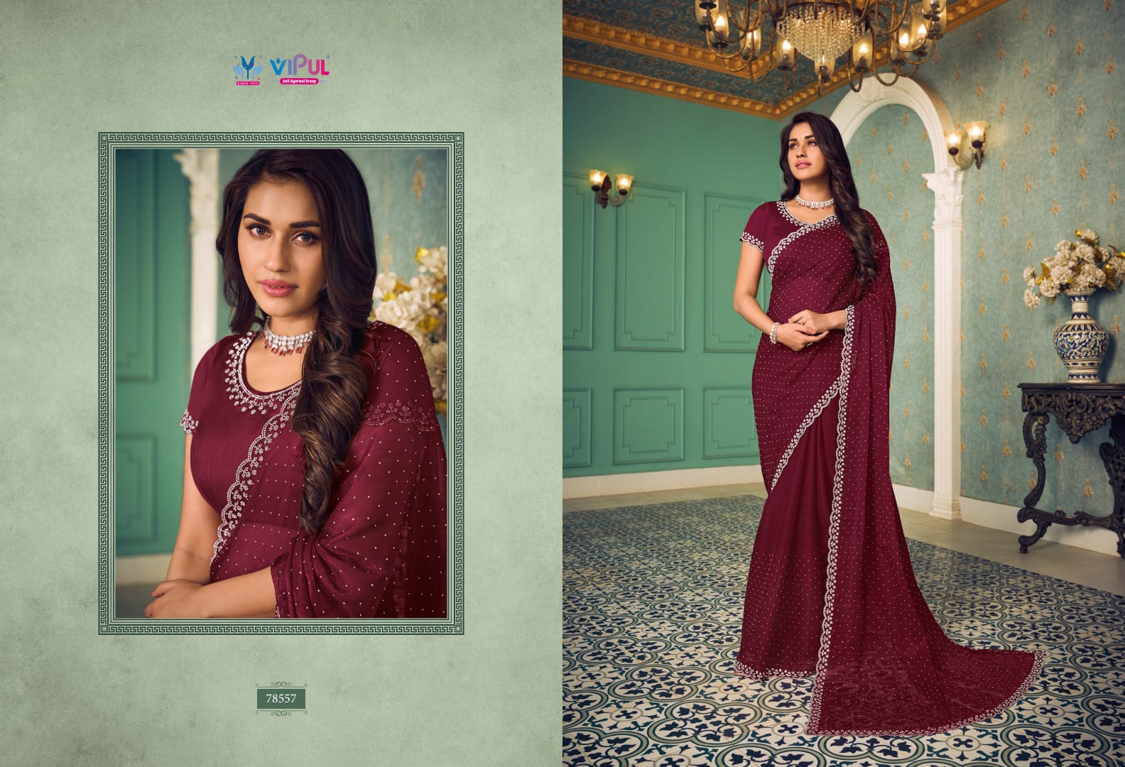 78557 Nazara Vipul Chiffon Sarees