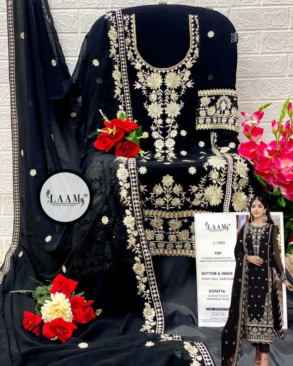 7855 Al Laam Georgette Pakistani Salwar Suits