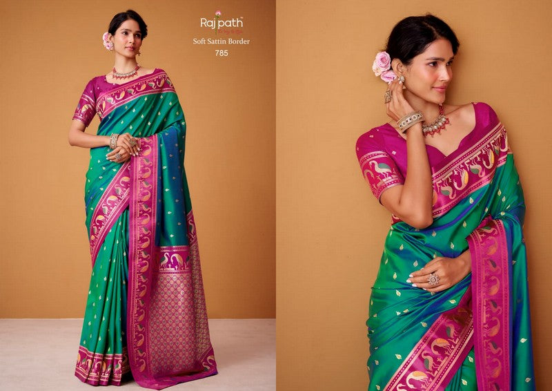 785 Flamingo Rajpath Satin Silk Sarees