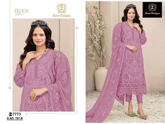 787B Ziaaz Designs Handwork Pakistani Salwar Suits