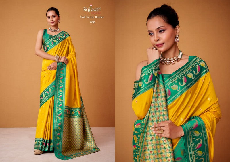 788 Flamingo Rajpath Satin Silk Sarees