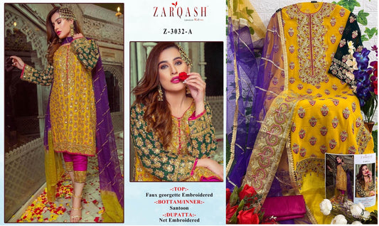 Z-3032A Zarqash Pakistani Salwar Suits