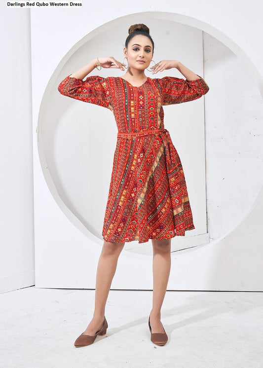 Darlings Red Qubo Western Dress