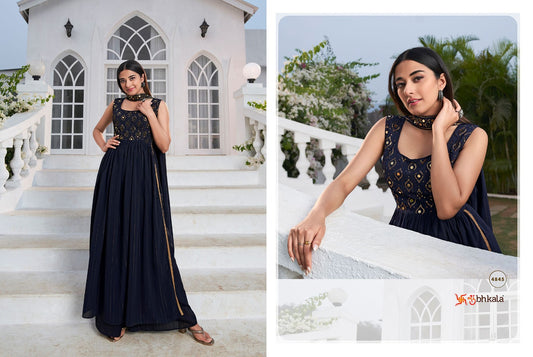 4845 Flory Vol 28 Shubhkala Gown Dupatta Set