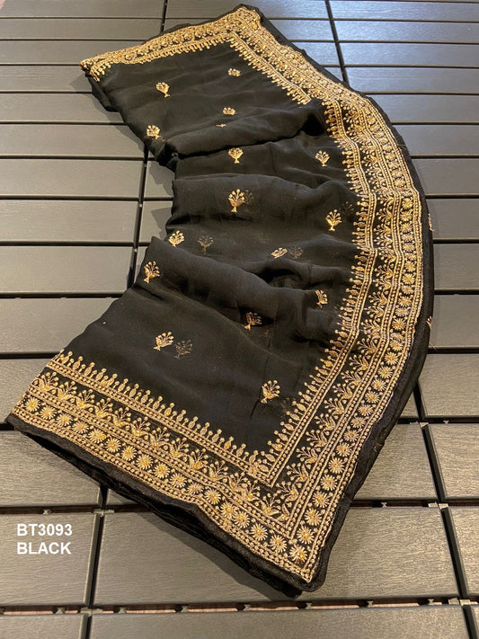 3093 Black Bt Sarees