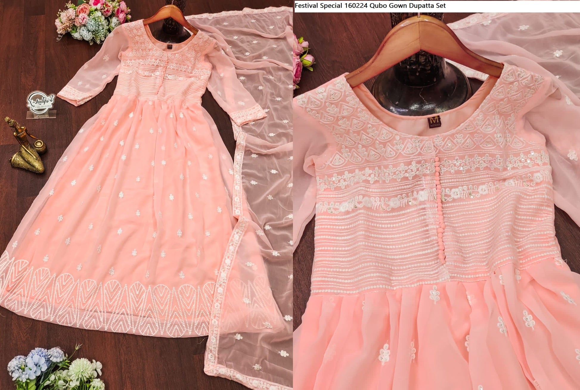 Festival Special 160224 Qubo Gown Dupatta Set