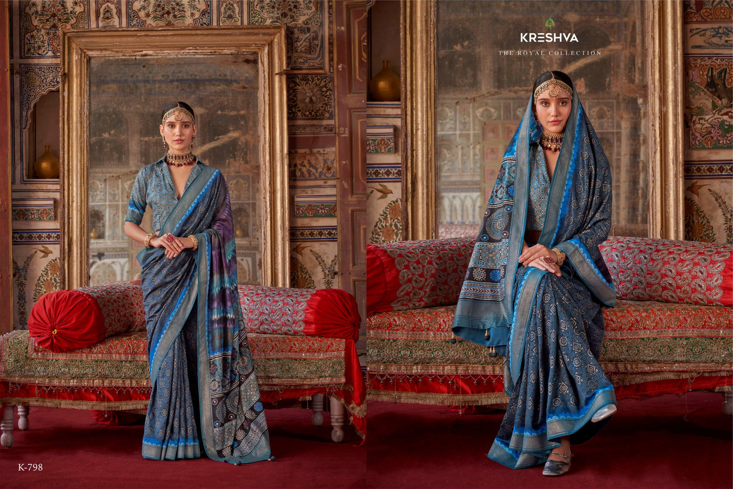 798 Indrani Kreshva Gold Finish Sarees