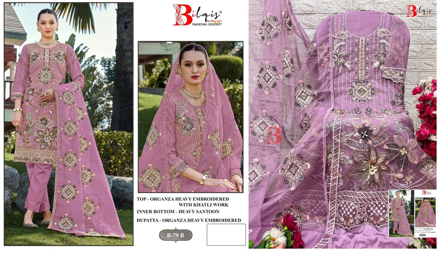79B Bilqis Organza Pakistani Salwar Suits