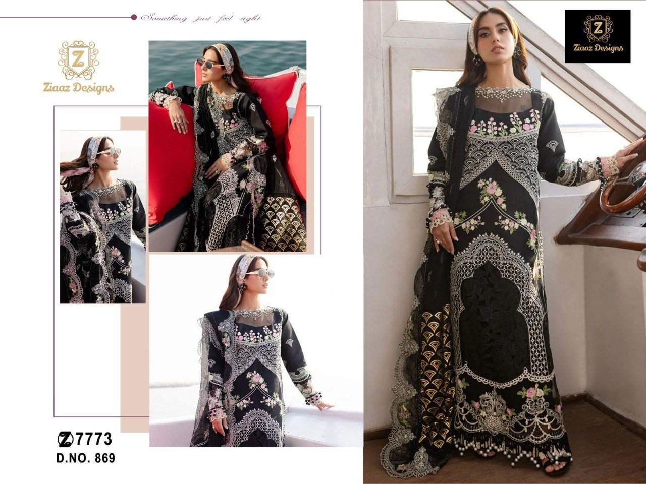 869 Ziaaz Designs Rayon Cotton Pakistani Salwar Suits