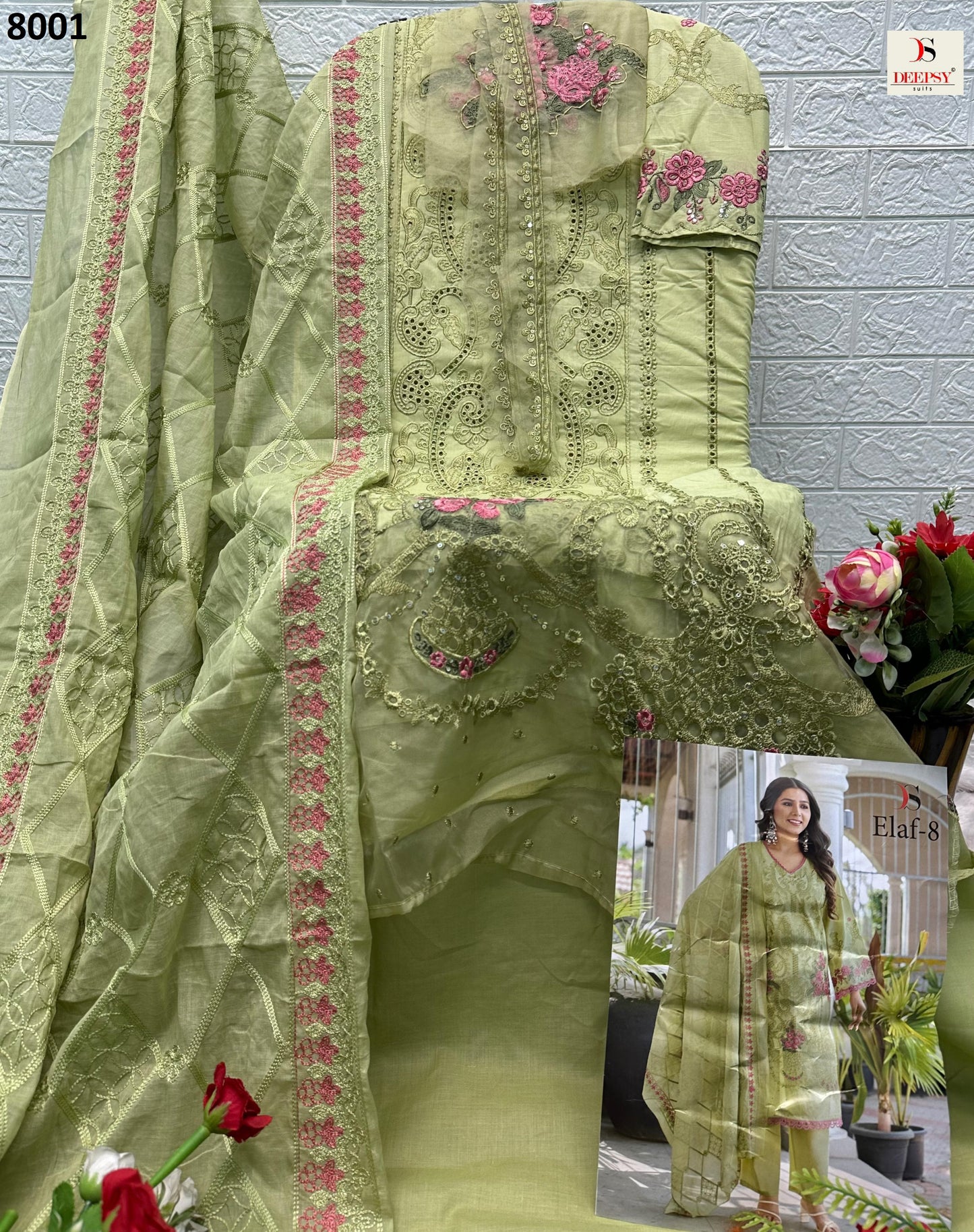8001 Elaf Vol 8 Deepsy Pure Cotton Pakistani Salwar Suits