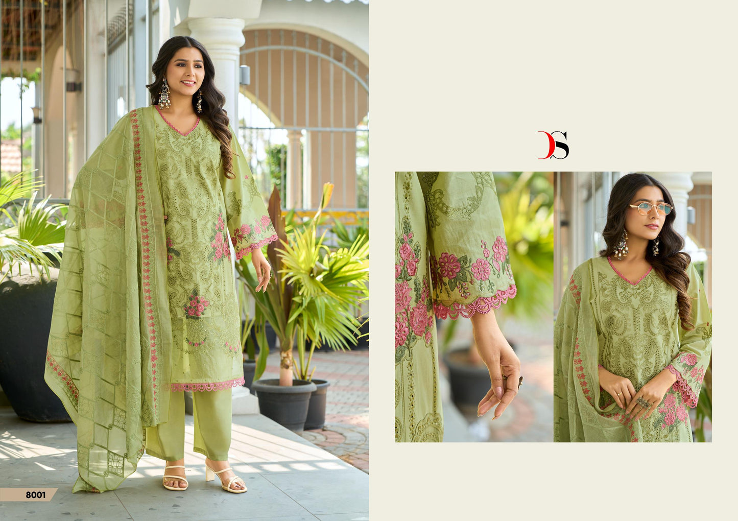 8001 Elaf Vol 8 Deepsy Pure Cotton Pakistani Salwar Suits