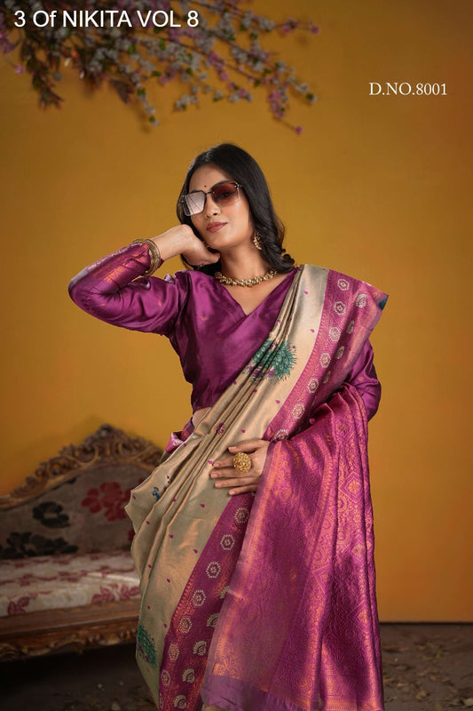 8001 Nikita Vol 8 3 Of Kanchi Silk Sarees