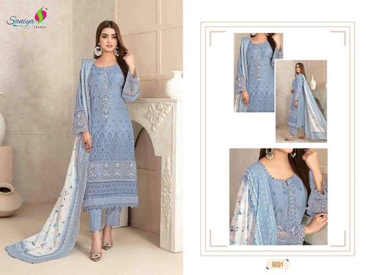 8001 Rang Rasiya Nx Vol 8 Saniya Trendz Chikankari Pakistani Salwar Suits