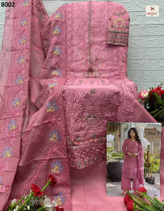 8002 Elaf Vol 8 Deepsy Pure Cotton Pakistani Salwar Suits