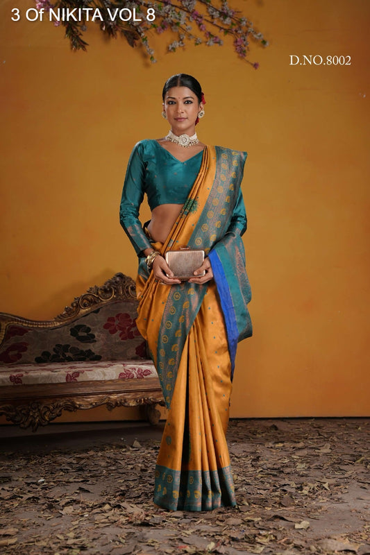 8002 Nikita Vol 8 3 Of Kanchi Silk Sarees