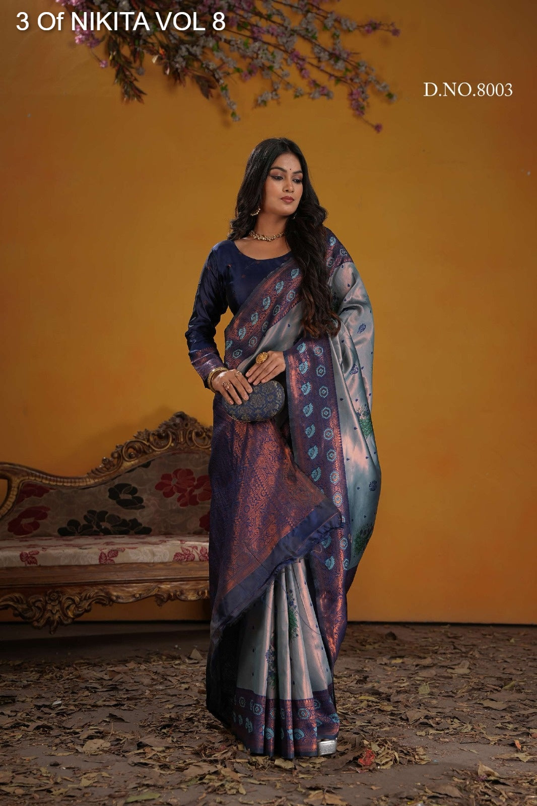 8003 Nikita Vol 8 3 Of Kanchi Silk Sarees
