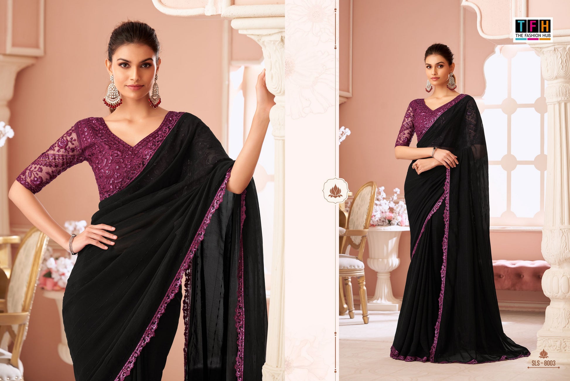 8003 Sls Tfh Georgette Sarees
